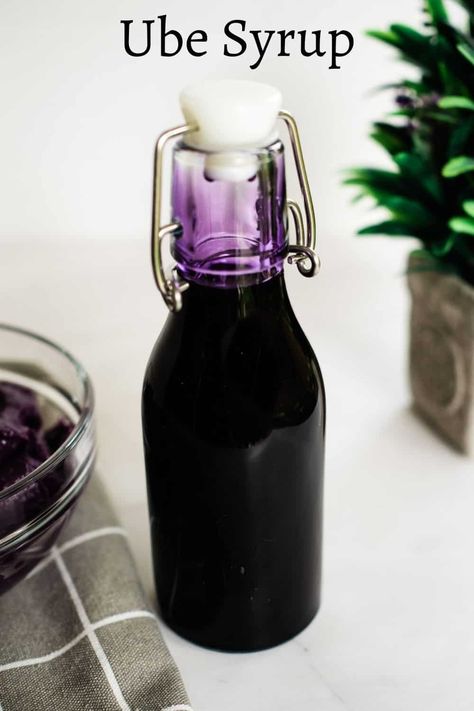 This ube syrup recipe makes delicious ube-flavored, vibrant purple color simple syrup. It only requires 3 ingredients and you can make a bottle of this perfectly handcrafted, homemade purple yam syrup in under 10 minutes. Jamaican Sweet Potato Pudding, Sweet Potato Pudding, Ube Recipes, Elderberry Syrup Recipe, Elderberry Recipes, Potato Pudding, Drink Syrups, Purple Yam, Simple Syrup Recipes