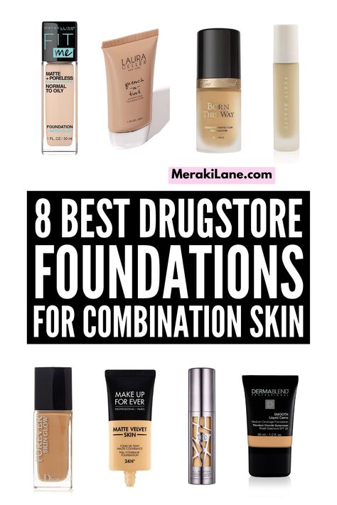 Dry and Oily: 8 Best Foundations for Combination Skin Best Foundation For Combination Skin, Best Drugstore Foundation, Medium Coverage Foundation, Apply Foundation, Foundation For Oily Skin, Velvet Skin, Best Foundations, Drugstore Foundation, Combination Skin Type