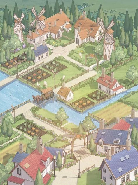 Fantasy Village, Fantasy Town, Fantasy World Map, Arte 8 Bits, Isometric Art, Isometric Illustration, Fantasy City, Fantasy Setting, Fantasy Places