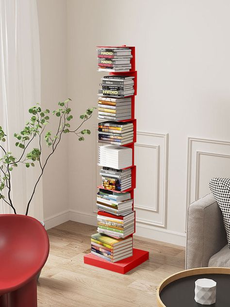 Floating Bookshelf for Book Disply6 Tier, 7 Tier, 8 Tier, and 9 Tier – Ausique Decor Tokyo Inspired Room, Tall Corner Bookshelf, Cool Bookcase, Stacked Bookshelf, Funky Bookcase, Minimalistic Bookshelf, Book Stacks Decor, Book Storage Ideas For Small Spaces, Book Shelf Bedroom