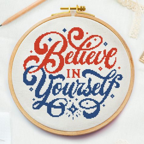 Excited to share this item from my #etsy shop: Believe in yourself inspirational sign cross stitch pattern, motivation simple modern cool cross stitch, positive quote, home modern cross #crossstitchpattern #easycrossstitchpattern #moderncrossstitchpattern #crossstitchpatternforbeginner #simplecrossstitchpattern #freecrossstitchpattern  #modernembroideryscheme #crossstitchscheme #crossstitchchart  #motivationcross #homesigncross #positivecross #typographycross #happycrossstitch Cool Cross Stitch, Inspirational Cross Stitch, Motivational Text, Quote Cross Stitch, Etsy Embroidery, Funny Embroidery, Dragon Cross Stitch, Cross Stitch Quotes, Motivational Funny