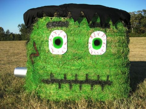 Halloween Hay Bale Ideas, Hay Bale Halloween, Hay Decorations, Fall Hay Bales, Halloween Hay Bale, Corn Maze Ideas, Hay Bale Fall Decor, Mini Pumpkin Patch, Hay Bale Fall