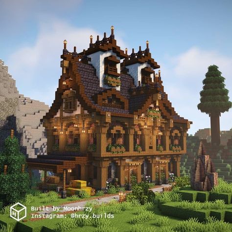 Awesome Minecraft Houses, Minecraft Medieval City, Medieval Minecraft Houses, Big Minecraft Houses, Minecraft Mansion, Minecraft Structures, Bangunan Minecraft, Minecraft House Plans, Minecraft Farm