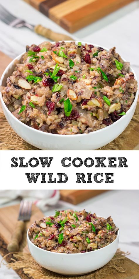 Wild Rice Seasoning Recipe, Wild Rice Recipes Side Dishes, Slow Cooker Wild Rice, Wild Rice Soup Slow Cooker, Grain Sides, Wild Rice Recipe, Rice Recipes Side, Rice In Crockpot, Easy Dinner Side Dishes