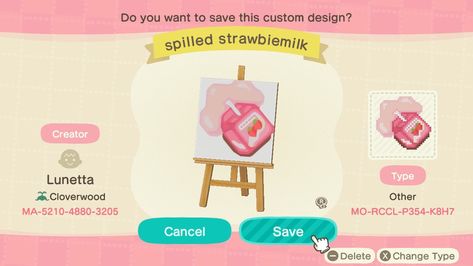 Strawberry Island Animal Crossing, Acnh Food Codes, Acnh Strawberry Shortcake, Acnh Strawberry Design, Acnh Pastel Codes, Animal Crossing Kidcore Codes, Pastel Kidcore Acnh, Acnh Kidcore Codes, Kidcore Island