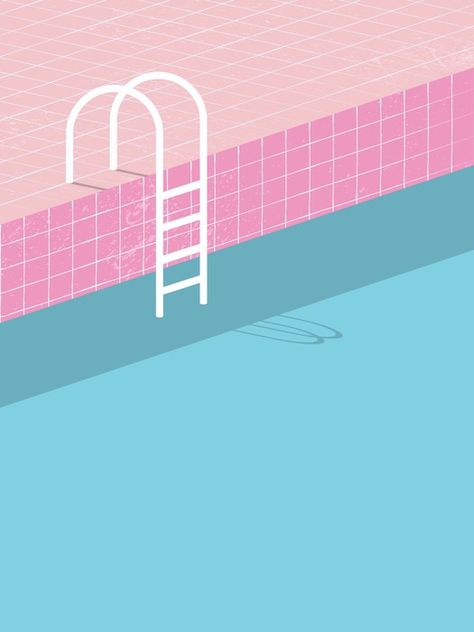 Poster Background Template, Pool Drawing, Pool Art, Posca Art, Summer Poster, 강아지 그림, Pink Tiles, Background Template, Poster Background