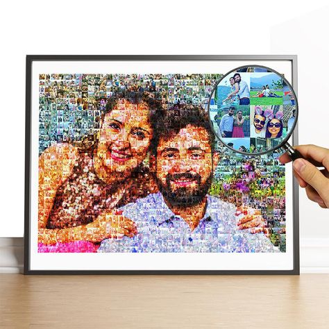 Photo Mosaic Collage, Mosaic Collage, Friends Collage, Gift For Wife Birthday, Auction Projects, Mosaic Frame, Anniversary Photo, Photo Mosaic, Bf Gifts