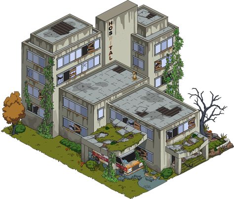 Isometric Pixel Art Building, Hospital Pixel Art, Isometric Game, Habbo Hotel, Hospital Building, Anime City, Sci Fi Environment, Art Advice, 8bit Art