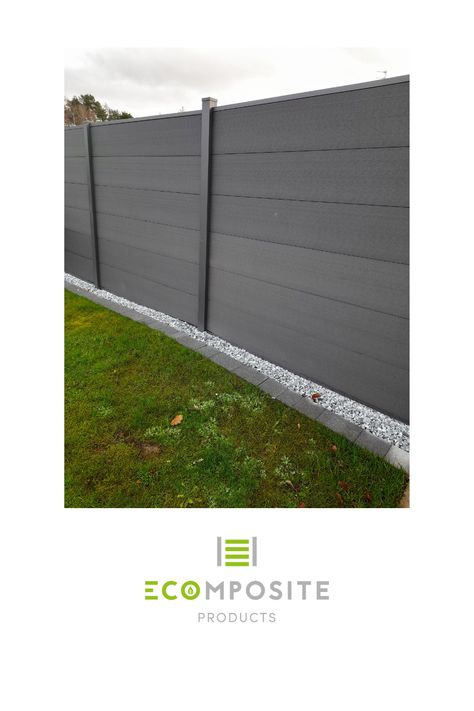 6ft charcoal grey fencing with dark grey posts. Composite Fencing, Composite Fence, Fencing, Tennis Court, Charcoal Grey, Fence, All Products, Dark Grey, Composition