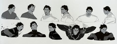 Spider Verse Concept Art, Ami Thompson, Animation Drawing Sketches, Miguel Ohara, Expression Sheet, Miguel O Hara, Comic Book Collection, Spider Art, Verse Art