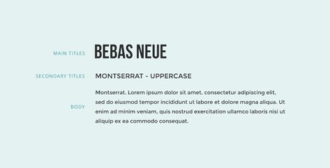 Bebas Neue font combination with Montserrat font. Bebas Neue Font Pairing, Montserrat Font Combinations, Wordmark Logo Typography, Montserrat Font, Font Combination, Corporate Fonts, Bebas Neue, App Ideas, Font Pairings