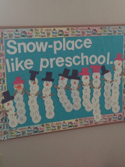 Design Vision Board, Daycare Bulletin Boards, Snowman Bulletin Board, Interior Design Vision Board, Affirmations Vision Board, December Bulletin Boards, Manifestation Vision Board, Winter Classroom Decorations, Winter Classroom Activities