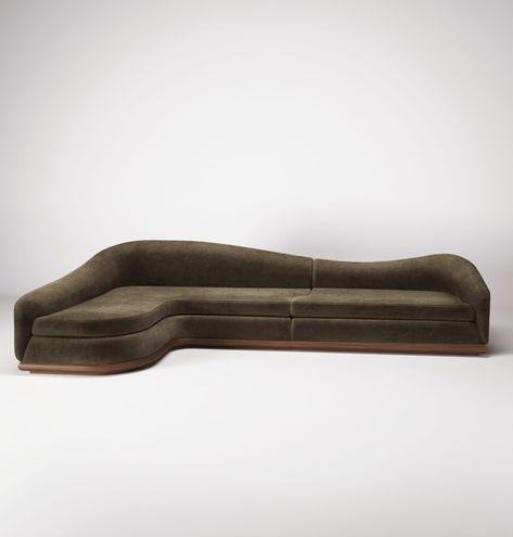 Charles Zana | Guillaume Sofa Curved Luxury Sofa, Curved Back Sofa, Sculptural Sofa, Charles Zana, Curved Seating, Jean Louis Deniot, Organic Sofa, Coastal Kitchen, Top Floor