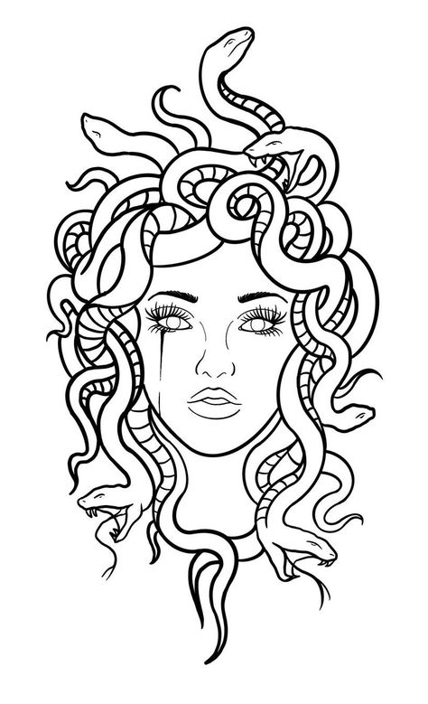 Medusa Drawing, Atlas Tattoo, Tattoo Design For Hand, Medusa Tattoo Design, Nightmare Before Christmas Tattoo, Beginner Tattoos, Medusa Art, Crown Tattoo Design, Tattoo Outline Drawing