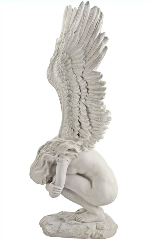 Angel Garden Statues, Angel Garden, Outdoor Garden Statues, Meditation Garden, Angel Statue, Angel Sculpture, Garden Angels, Concrete Crafts, Antique Stone