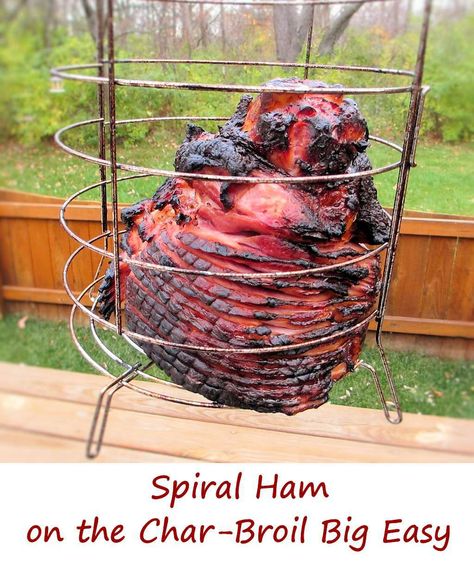 Spiral Ham on the Char-Broil Big Easy 2 Charbroil Big Easy Recipes Turkey, The Big Easy Oil Less Fryer Recipes, Char Broil Oil Less Fryer Recipes, Char Broil Big Easy Recipes, Big Easy Oil Less Fryer Recipes, Big Easy Cooker, Deep Fried Ham, Big Easy Turkey Fryer, Charbroil Big Easy Recipes