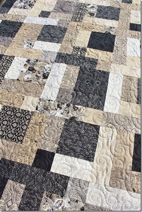 Brown And Black Quilts, Black And Cream Quilts, Men Quilt Patterns, Quilts With Black Background Fabric, Black And Tan Quilts, Men’s Quilt Patterns, Masculine Quilt Patterns Free, Neutral Color Quilts, Grey Quilts Ideas