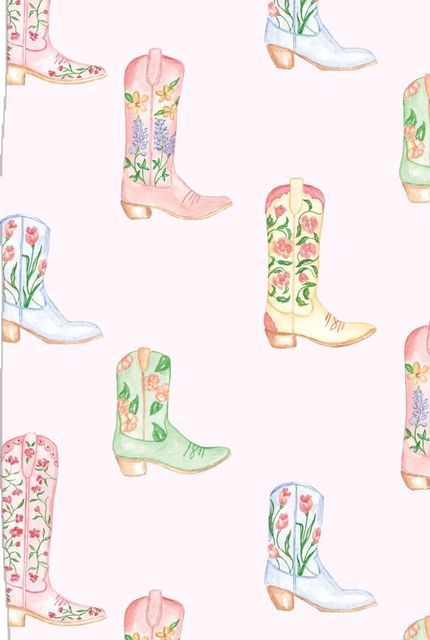 Pink Cowgirl Iphone Wallpaper, Photo Wall Pictures Aesthetic, Pink Cowgirl Boots Wallpaper, Watercolor Cowgirl Boots, Pastel Country Aesthetic, Free People Aesthetic Wallpaper, Cowboy Boots Aesthetic Wallpaper, Disco Cowgirl Background, Costal Cowgirl Wallpapers