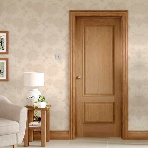 Andria Oak 2 Panel Door - Raised Mouldings Wood Door Panel, Internal Doors Ideas Modern Oak, Oak Doors Interior, 2 Panel Doors, Solid Oak Internal Doors, 2 Panel Door, Panel Door Design, Oak Interior Doors, Solid Oak Doors