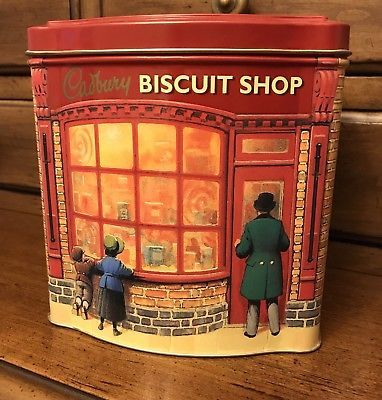 VINTAGE CADBURY BISCUIT Shop Tin--Empty - $3.99 | PicClick Vintage Christmas Tins, Cadbury Chocolate Bars, England Christmas, Tin House, Cadbury Chocolate, Cookie Tin, Travel Uk, Art Studio At Home, Biscuit Tin