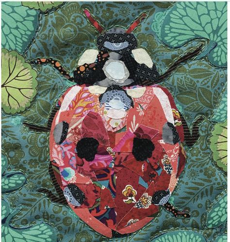 Illustrative Textiles, Collage Quilter, Ladybug Quilt, Insect Project, Bug Quilt, Ladybug Applique, Textile Art Projects, Collage Quilting, Textiles Inspiration