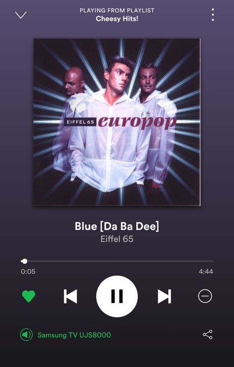 Eiffel 65 - Blue Eiffel 65, Blue Da Ba Dee, Music Recommendations, Samsung Tvs, Songs, Music, Blue