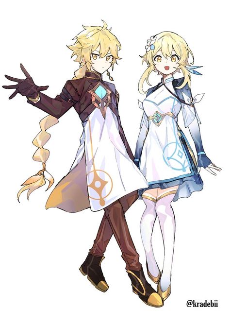 Aether And Lumine, Anime Outfits, Character Design Inspiration, Anime Character Design, Genshin Impact, Amazing Art, Anime Boy, Cute Art, Concept Art