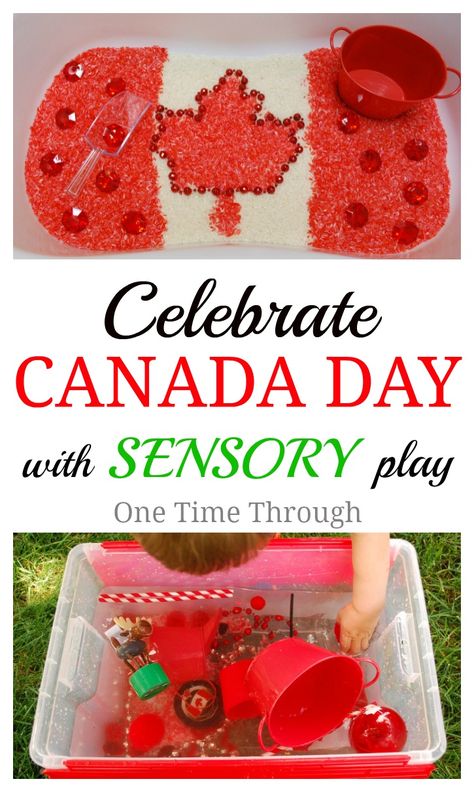 Celebrate CANADA DAY with SENSORY PLAY! An awesome Canadian Flag rice bin and fun Canadian Symbols Sink or Float activity! #CanadaDay #kids {One Time Through} Canada For Kids, Canadian Symbols, Canada Day Fireworks, Canada Day Crafts, All About Canada, Daycare Themes, Sink Or Float, Daycare Activities, Canadian Flag