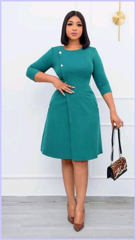 Corporate Dresses Classy Work Outfits, Office Dresses For Women Work Attire, Corporate Dresses Classy, Official Dresses For Work, Church Dresses For Women Classy Chic, Dresses For Women Classy, Corporate Gowns, Official Dresses, Fashionable Work Outfit