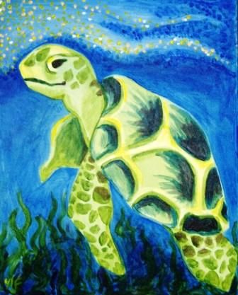 easy paintings of sea turtle - Google Search Turtle Canvas Painting Easy, Acrylic Fish Painting Easy, Ideas For Painting, Turtle Swimming, Turtle Painting, Easy Canvas Painting, Cartoon Painting, Turtle Art, Cute Paintings