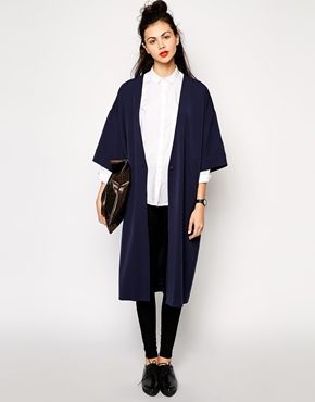 Look Kimono, Kimono Outfit, Looks Street Style, Tailored Dress, Blue Cardigan, Oversized Pullover, Inspiration Mode, Style Chic, Mode Inspiration