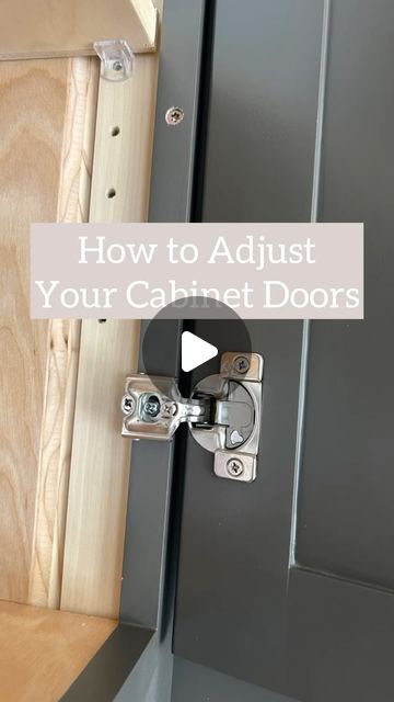 Paige Bower | Budget DIY + Custom Carpentry + Design on Instagram: "Are your cabinet doors uneven & need to be adjusted?!  Cabinet door hinges have a few screws to help adjust your door up/down and in/out to help them sit just the way you need them to!   Did you ever wonder what those 2 screws were for, before?  #cabinetdooradjustment #cabinethingetip #doorhingetips #dooradjustment" Adjusting Cabinet Door Hinges, How To Adjust Cabinet Door Hinges, Cabnit Doors, Hidden Hinges Cabinets, Remove Cabinet Doors, Custom Carpentry, Cabinet Door Hinges, Hidden Hinges, Door Bumper