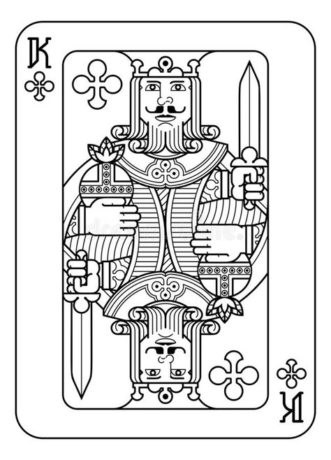 Playing Card King of Spades Black and White royalty free illustration Playing Card King, King Playing Card, A Playing Card, Card Playing, King Card, Hearts Playing Cards, King Of Spades, Playing Cards Art, Playing Cards Design