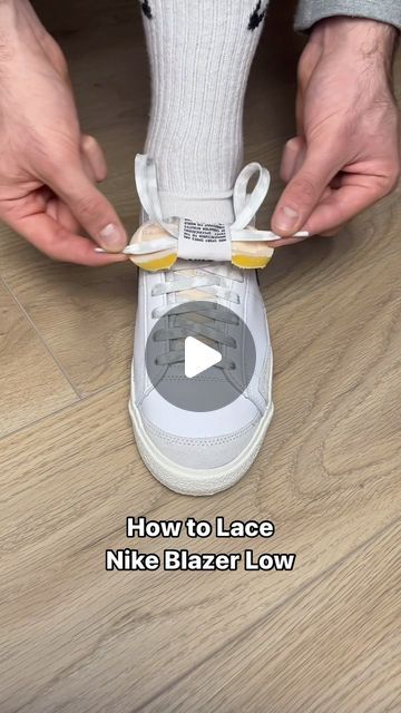 Strapz Premium Sneaker Laces on Instagram: "Would you lace your sneakers like this?🤔👀 #sneakers #nikeblazer #hypebeast #shoesaddict #sneakerlover #kicksonfire #asmrsounds #asmr #instasneakers" Ways To Tie Laces Sneakers, How To Lace Nike Blazers, Lace Sneakers Ways To, Sneaker Laces Ideas, Different Ways To Lace Shoes, Shoe Lace Hacks, Squeaky Shoes, Blazer Shoes, Ways To Lace Shoes