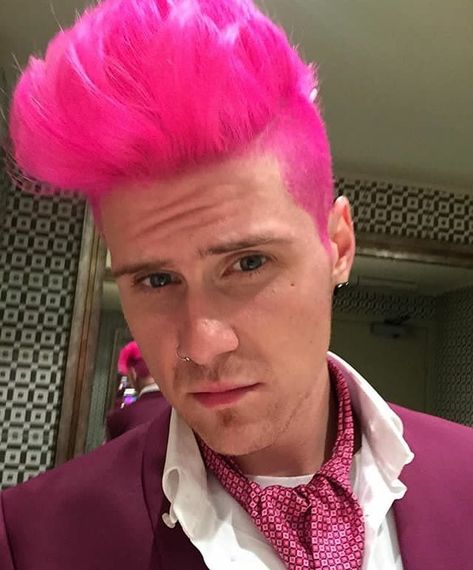 Absolute dreamboat 💓 Wish I could match his hair to all his outfits 😍🔥😱#comebacksoon #pinktomakethegirlswink Man With Pink Hair, Boy With Pink Hair, Pink Hair Men, Guys With Pink Hair, Merman Hair, Pink Hair Guy, Hair Color Ideas For Men, Dyed Hairstyles, Chaotic Energy