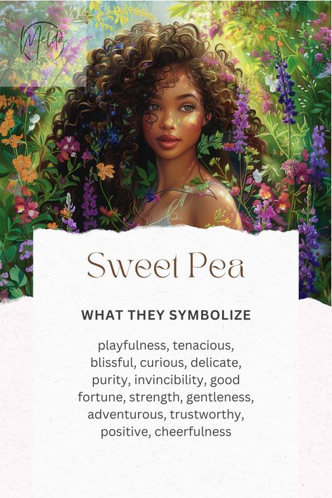 April Birth Flower is the Sweet Pea Flower. Image features a beautiful black woman surrounded by Sweet Pea Flowers. Sweet Pea Flower Meaning, Sweet Peas Flowers, May Month, Sweet Pea Flower, April Birth Flower, Sweet Pea Flowers, Flower Image, Flower Meanings, Pea Flower