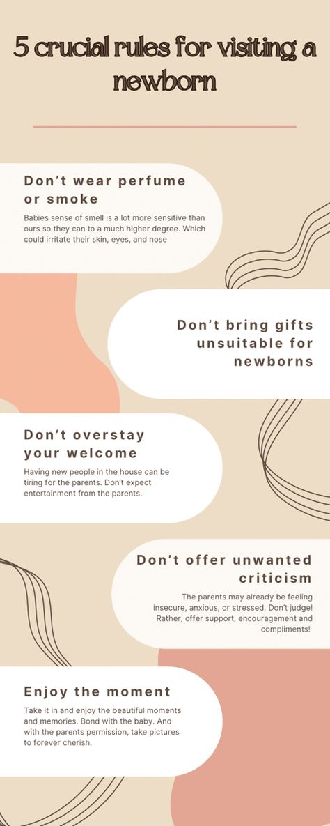 An infographic with 5 crucial rules for visiting a newborn. Diet For Children, Sneeze Guards, Sneeze Guard, Solar Systems, Assignment Writing, Daycare Center, Childcare Center, Conceiving, Set Your Goals