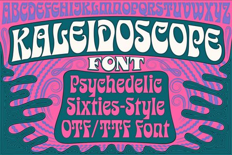 Kaleidoscope Psychedelic Font by Mysterylab Designs on @creativemarket 1960s Font, 60s Font, Hippie Font, Bujo Themes, Trippy Posters, 60s Art, Graffiti Tattoo, Art Biz, Ttf Fonts