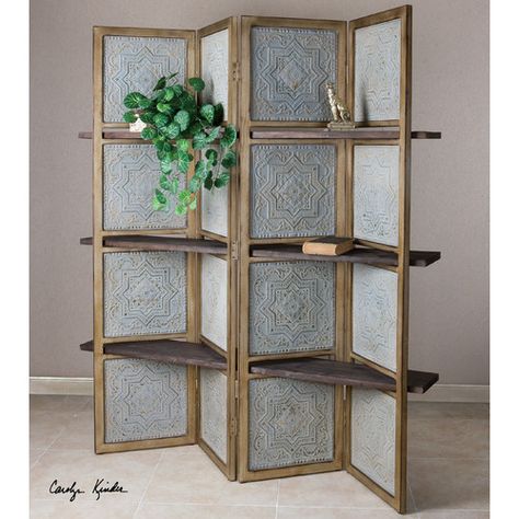 Found it at Wayfair - Anakaren 71" x 70" 4 Panel Room Divider 4 Panel Room Divider, Hanging Room Dividers, Diy Room Divider, Folding Room Dividers, Shelf Furniture, Room Divider Screen, Divider Screen, Panel Room Divider, Divider Wall