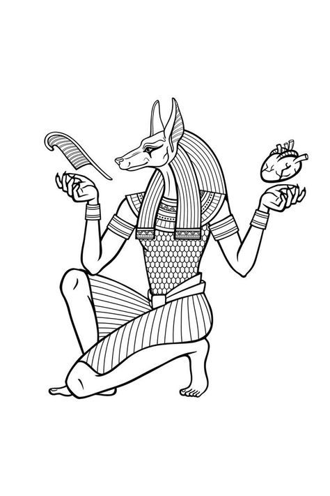 Anubis Symbol, Anubis Drawing, Hybrid Character, Egyptian Drawings, Character List, Egyptian Anubis, Anubis Tattoo, About Character, Cool Drawing