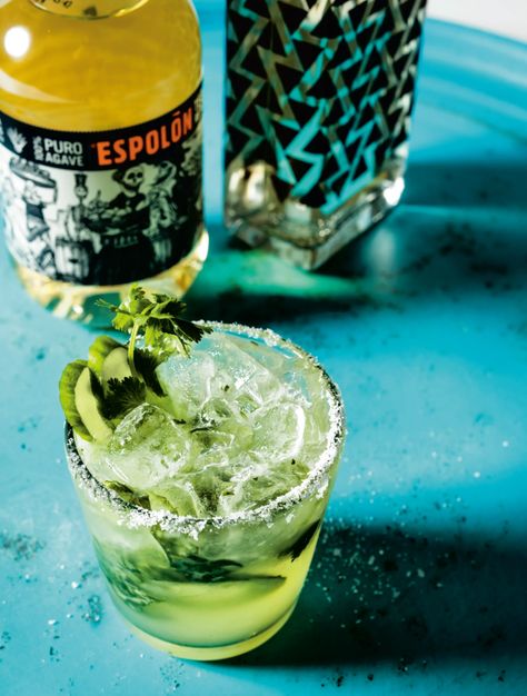 Cucumber Cilantro Margarita Cocktail Recipe Recipe | Epicurious Cucumber Cilantro Margarita, Cilantro Margarita, Boozy Recipes, Limoncello Cocktails, Spicy Drinks, Specialty Drinks, Best Tequila, Grapefruit Soda, Refreshing Summer Cocktails