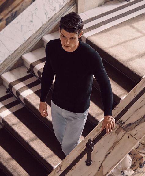 New Classics - Crafted in Italy | Luca Faloni Men Editorial, Jupiter In Libra, Pique Shirt, Shadow Photography, Mens Editorial, Dapper Men, Cashmere Jumper, Reebok Classic, Gentleman Style