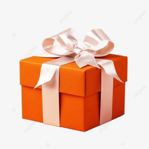 wrapped christmas or other holiday handmade present in paper with white ribbon on orange surface g Orange Ribbon, Transparent Image, Gift Package, Handmade Holiday, White Ribbon, Christmas Wrapping, Business Flyer, Gift Packaging, Creative Business