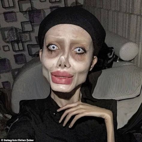 Iranian Angelina Jolie 'lookalike', Sahar Tabar, 22, from Tehran, has shocked people with her Instagram snaps Extreme Plastic Surgery, Botched Plastic Surgery, Pouting Lips, Plastic Surgery Fail, Plastic Surgery Gone Wrong, Human Rights Lawyer, Celebrity Plastic Surgery, Hollywood Star, Plastic Surgeon