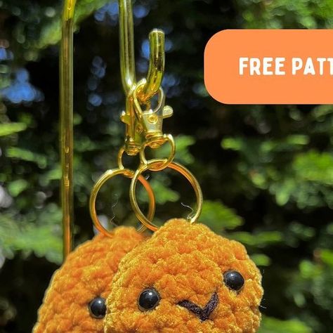 Amigurumi Chicken Nugget Pattern, Giant Pickle Crochet Pattern, Crochet Nugget Pattern, Chicken Nugget Amigurumi Free Pattern, Chunky Crochet Keychain, Dinosaur Chicken Nugget Crochet Pattern Free, Crochet Chicken Nuggets Free Pattern, Dino Chicken Nugget Crochet Pattern Free, Nugget Crochet Pattern Free