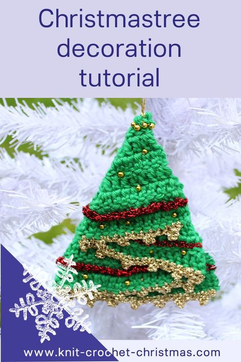 Video tutorial for crocheted Christmastree decoration. Step by step instructions for making the tree using a folded semicircle. #crochet #christmascrochet #christmasdecoration Crochet Semicircle, Folded Christmas Tree, Christmas Tree Crochet, Tree Crochet, Crochet Christmas Tree, Winter Holiday Crafts, Crochet Christmas Trees, Crochet Ornaments, Holiday Crochet