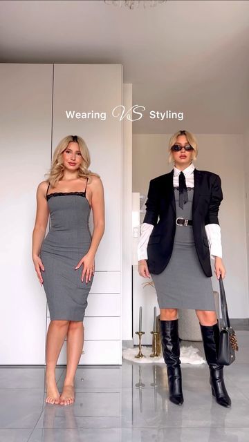 Sarah Zerafa on Instagram: "Wearing VS Stying 🤯 work/office outfits 👩🏼‍💻✨ (save this for inspo) 🖤 WHICH IS YOUR FAVOURITE LOOK? 🤔 Option 1-2 or 3? 💭 The last outfit turned out so cutee 👏🏻👏🏻👏🏻👏🏻 Hope this video will help you style your work/office looks 🥰 Tag a bestie who would love this video 👇🏻👭 #ootd #ootdfashion #ootdinspiration #ootdshare #ootdstyle #ootdfash #outfitoftheday #outfits #stylediary #reelsinstagram #ootdpost #outfitstyle #outfitideas #reels #styleinspiration #styleblogger #styleinspo #editorial #explorepage #explore #amazing #wow" Wearing Vs Styling, Wearing Vs Styling Outfits, Work Office Outfits, Video Ootd, Outfit Check, Clothing Hacks, Work Office, Office Outfits, Ootd Fashion