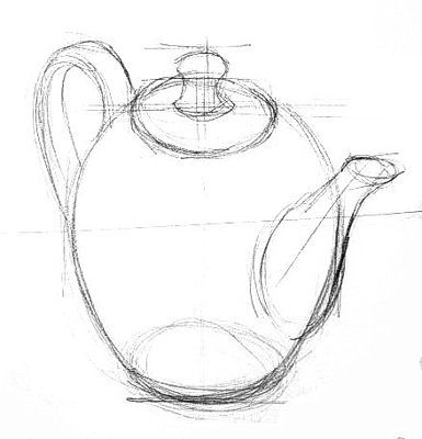 How to draw a teapot step by step How To Draw A Teapot Step By Step, Teapot Drawing Sketches, How To Draw Still Life, How To Draw A Tea Cup, Teapot Reference, Tea Pot Drawing, Teapot Painting, Teapot Drawing, Tea Drawing