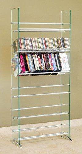 Kitchen Cabinets Ideas | TransDeco Glass Multimedia CDDVD Rack Clear * Want additional info? Click on the image(It is Amazon affiliate link). #f4f Cd Racks, Glass Tower, Dvd Rack, Cd Dvd Storage, Cd Rack, Media Shelf, Recreation Room, Dvd Storage, Media Furniture