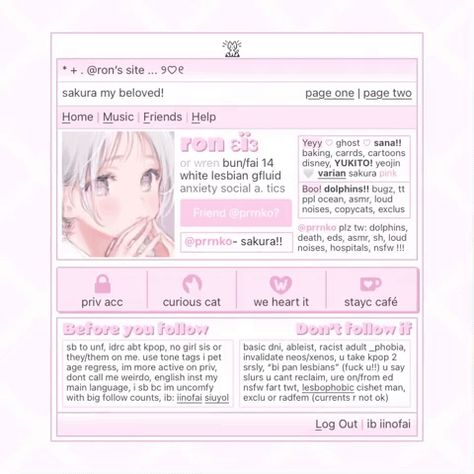 Aesthetic Carrds, Pink Carrd, Carrd Inspo Template, Carrd Icons, Carrd Resources, Aesthetic Egirl, Kpop Anime, Rentry Inspo, Cute Website